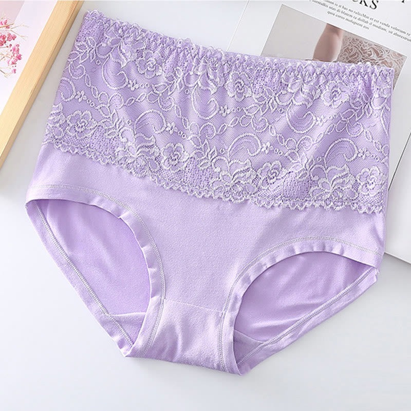 Culotte en dentelle taille haute (paquet de 4) - Violet - 6XL - image 13
