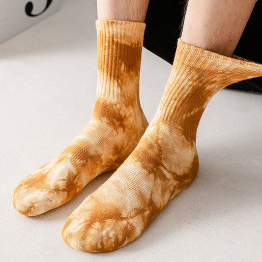 Chaussettes courtes colorées tie-dye grande taille (4 paires)