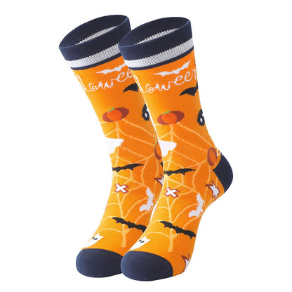 Chaussettes montantes en coton Plusock citrouille d'Halloween (5 paires) - image 2