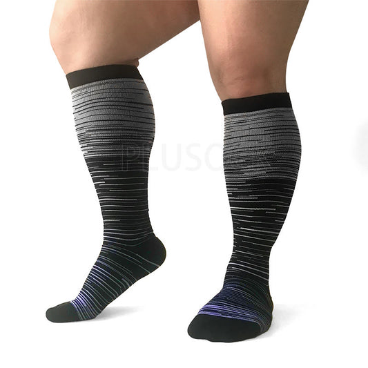 Chaussettes de compression à filaments violets grande taille (2XL-7XL) (3 paires)