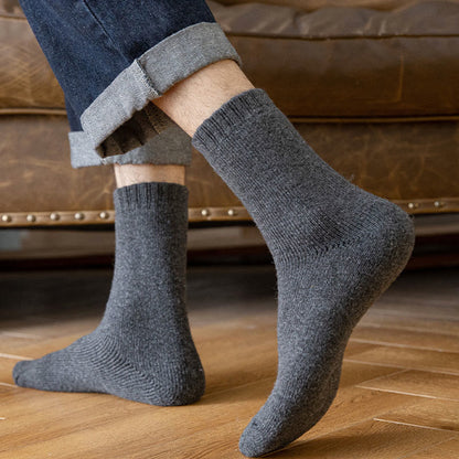 Chaussettes d'hiver épaisses, isolantes et chauffantes, grandes tailles (5 paires) - image 1
