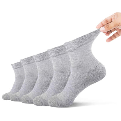 Chaussettes super élastiques quart de cercle (5 paires) - 45-50 - Gris clair - image 0