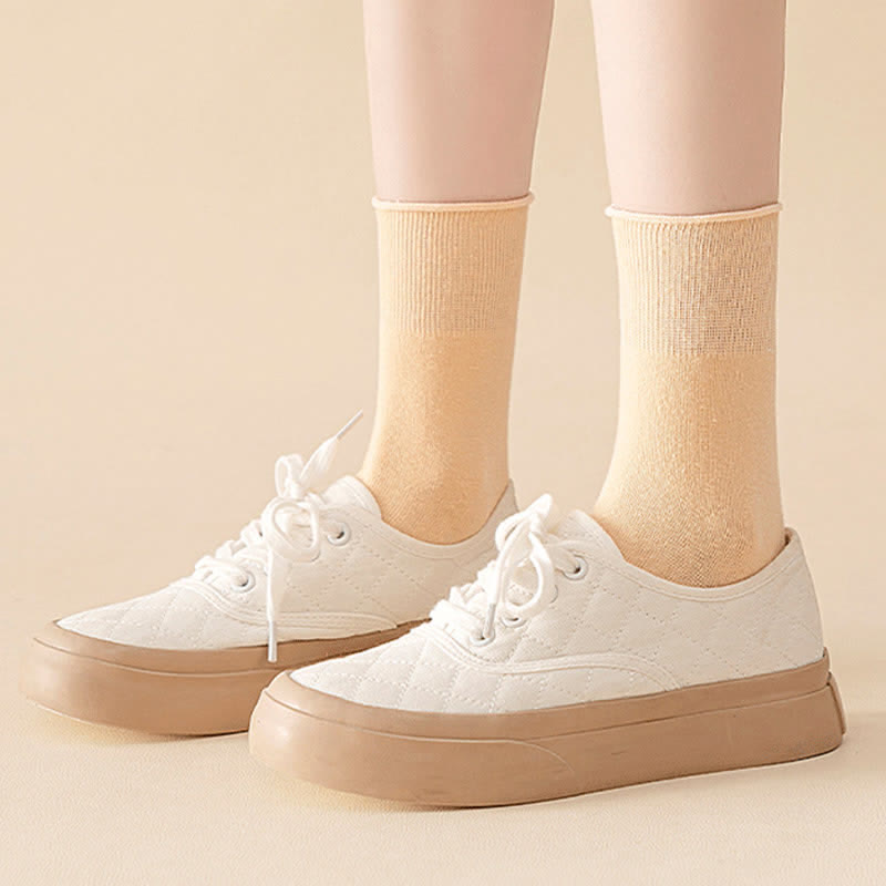 Chaussettes élastiques unies quart de tour (6 paires) - image 8