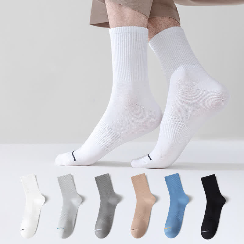 Chaussettes mi-mollet confortables et unies (6 paires) - EU39-48 (US6-13) - Multicolore (6 paires) - image 0