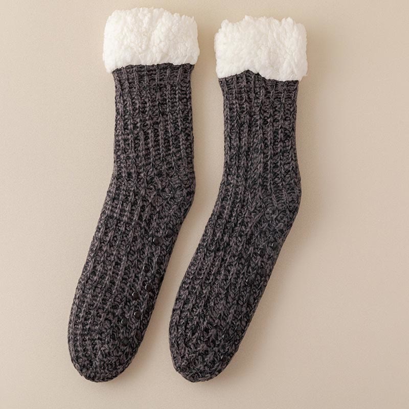 Chaussettes épaisses et confortables en polaire grande taille (2 paires) - Gris foncé - EU36-44 (US3-10) - image 19