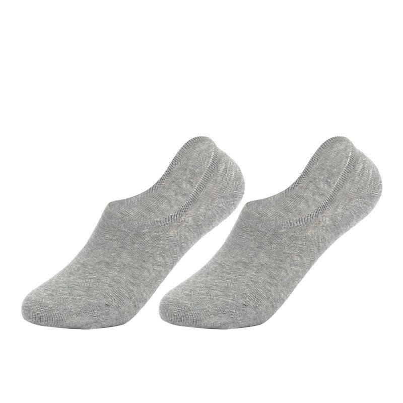Chaussettes invisibles antidérapantes en coton Plusock (4 paires) - Gris - EU41-43 (US7.5-9) - image 6
