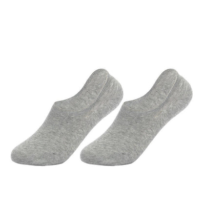 Chaussettes invisibles antidérapantes en coton Plusock (4 paires) - Gris - EU41-43 (US7.5-9) - image 6