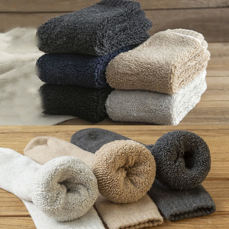 Chaussettes d'hiver épaisses, isolantes et chauffantes, grandes tailles (5 paires) - image 12
