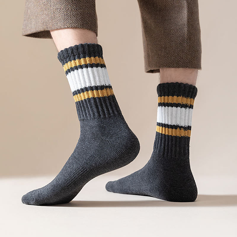 Chaussettes hautes à rayures épaisses grandes tailles (7 paires) - image 6