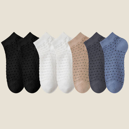 Chaussettes basses en maille ajourée (7 paires) - Noir*2+Blanc*2+Kaki*1+Bleu marine*1+Gris foncé*1 - EU38-44 (US5-11) - image 14