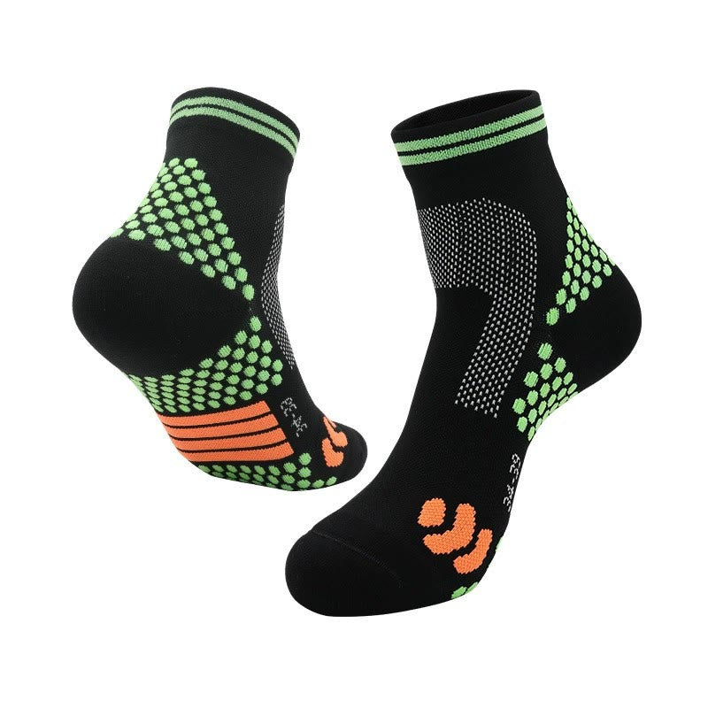 Chaussettes de compression professionnelles à haute élasticité (3 paires) - Noir et vert - L - image 9