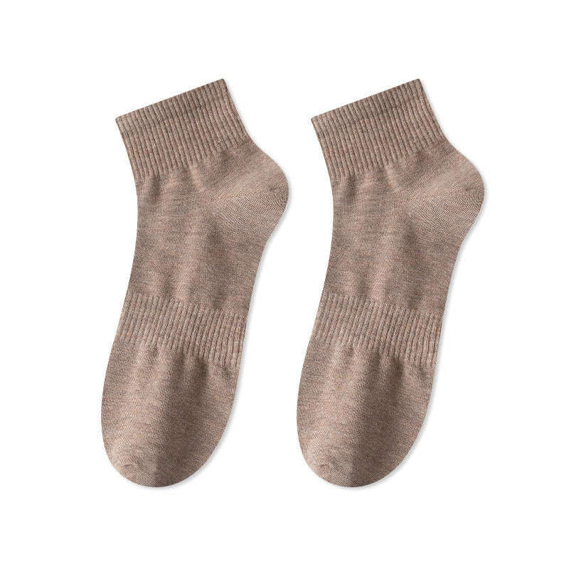 Chaussettes courtes respirantes en coton doux (7 paires) - Kaki - EU43-48 (US9.5-13.5) - image 13
