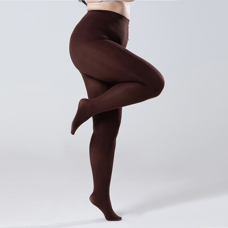 Collants anti-accrocs grande taille - Café - Convient aux personnes de 132 à 198 lb - image 1