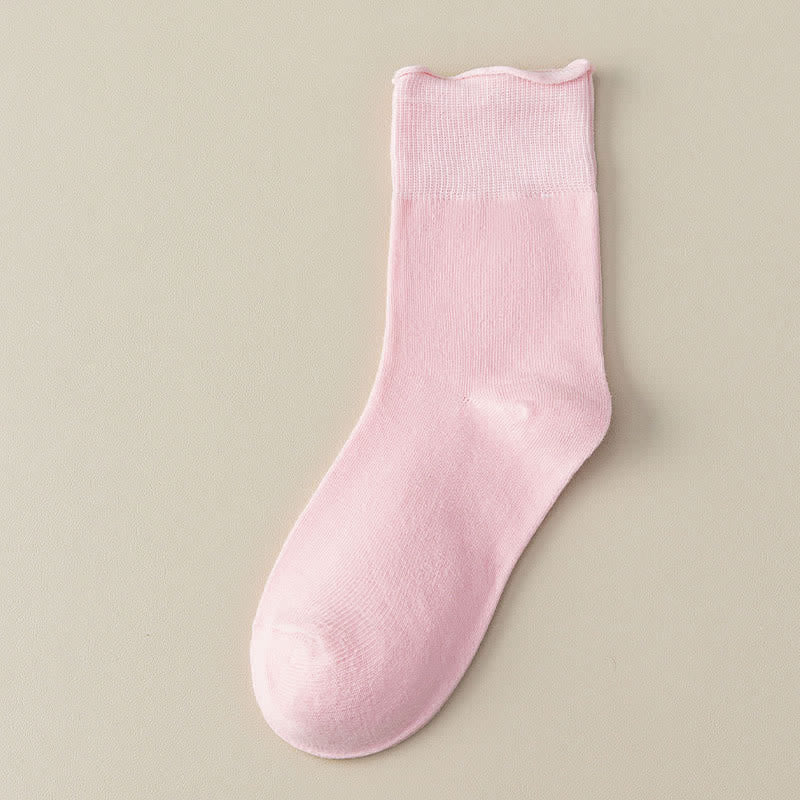 Chaussettes élastiques unies quart de tour (6 paires) - Rose - EU40-44 (US8.5-12) - image 15