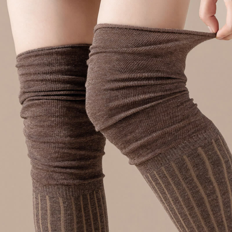 Chaussettes hautes de couleur unie (2 paires)