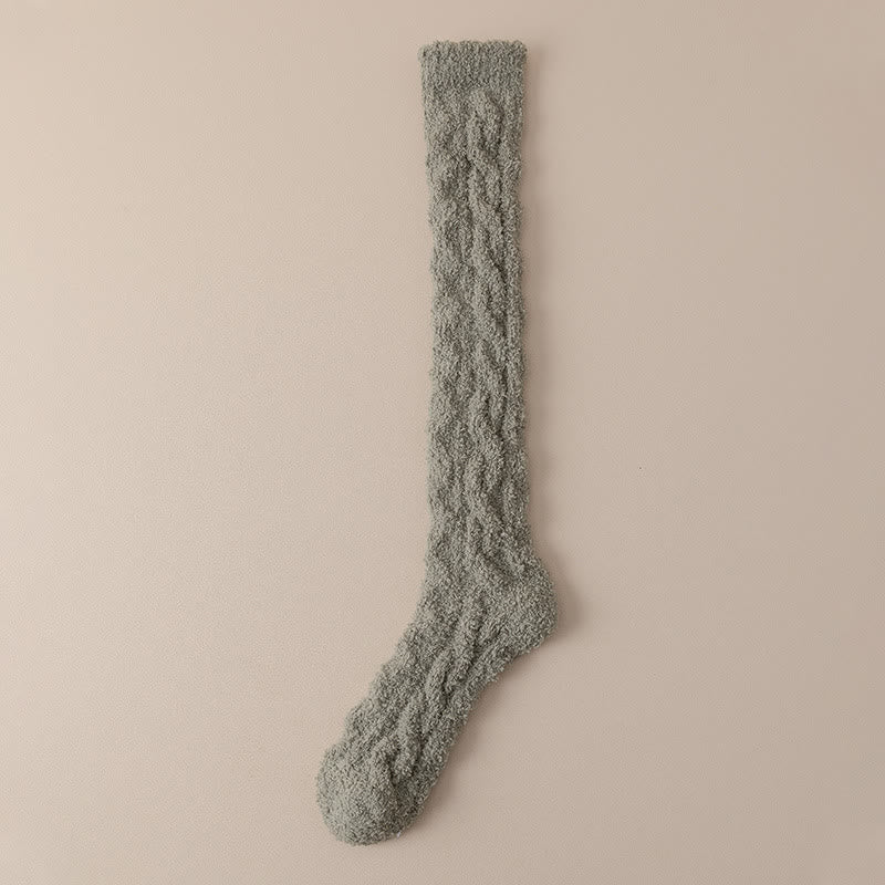 Chaussettes thermiques en polaire corail jusqu'aux genoux (5 paires) - Vert - Convient à 220 lb - image 17