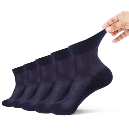 Chaussettes super élastiques quart de cercle (5 paires) - 45-50 - Bleu marine - image 10
