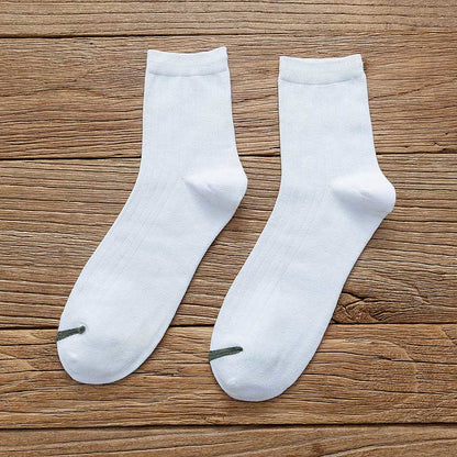 Chaussettes en coton à doublure couleur pure grande taille (6 paires)