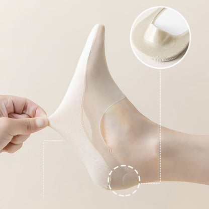 Chaussettes invisibles en soie glacée grande taille (5 paires)