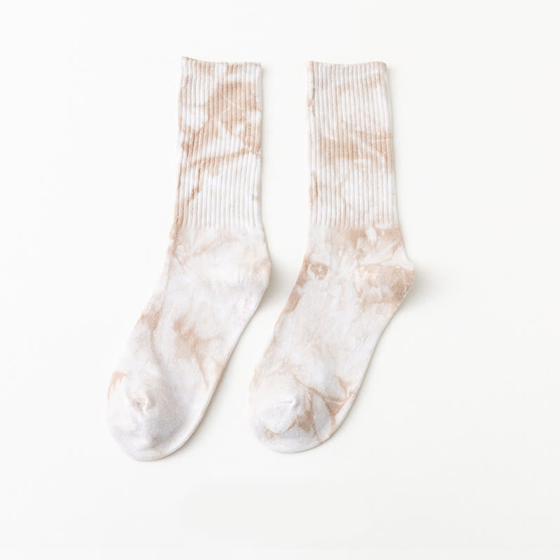 Chaussettes mi-mollet tie-dye grande taille (5 paires)
