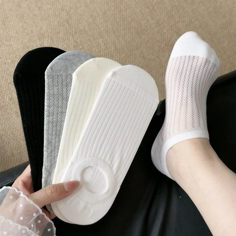 Chaussettes invisibles côtelées et respirantes (4 paires) - Multicolore - EU36-40(US3-7) - image 0
