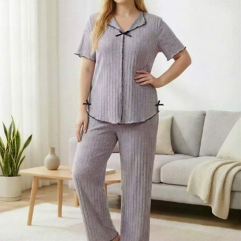 Ensemble pyjama à nœud lavande - image 2