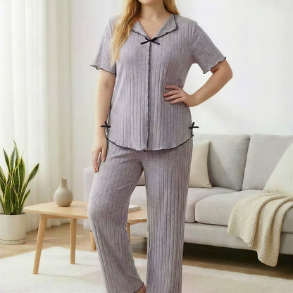 Ensemble pyjama à nœud lavande - image 2