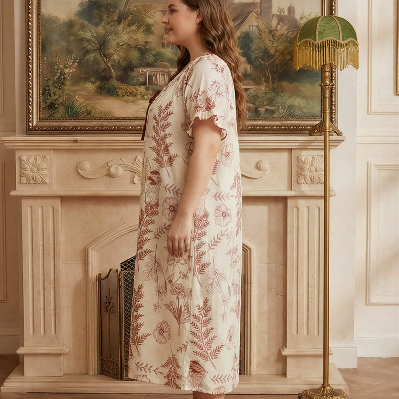 nuisette vintage à fleurs et nœud papillon - image 2