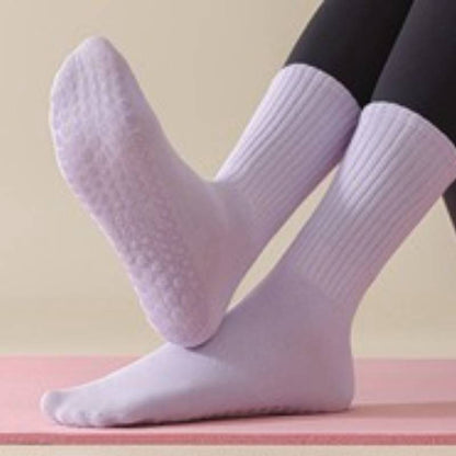 Chaussettes de yoga en mélange de coton côtelé doux (4 paires) - image 1