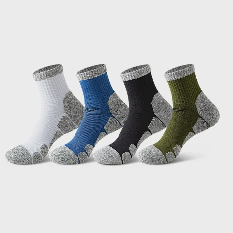 Chaussettes amortissantes, chaussettes de compression quart de pouce (4 paires) - Multicolore - EU39-44(US6-10) - image 1