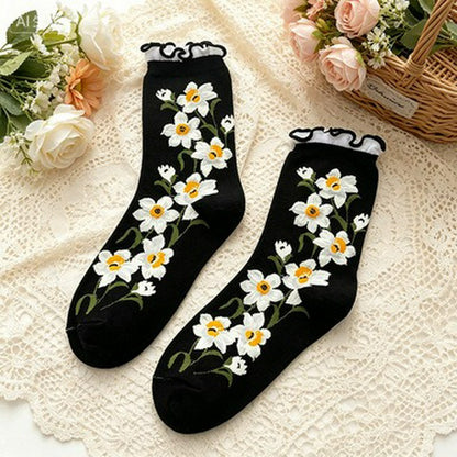 Chaussettes Daisy Ruffle Everyday Crew (5 paires) - Noir - 40 (US2-7) - image 6