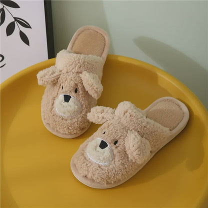 Pantoufles d'intérieur douillettes en peluche ours de dessin animé - image 5