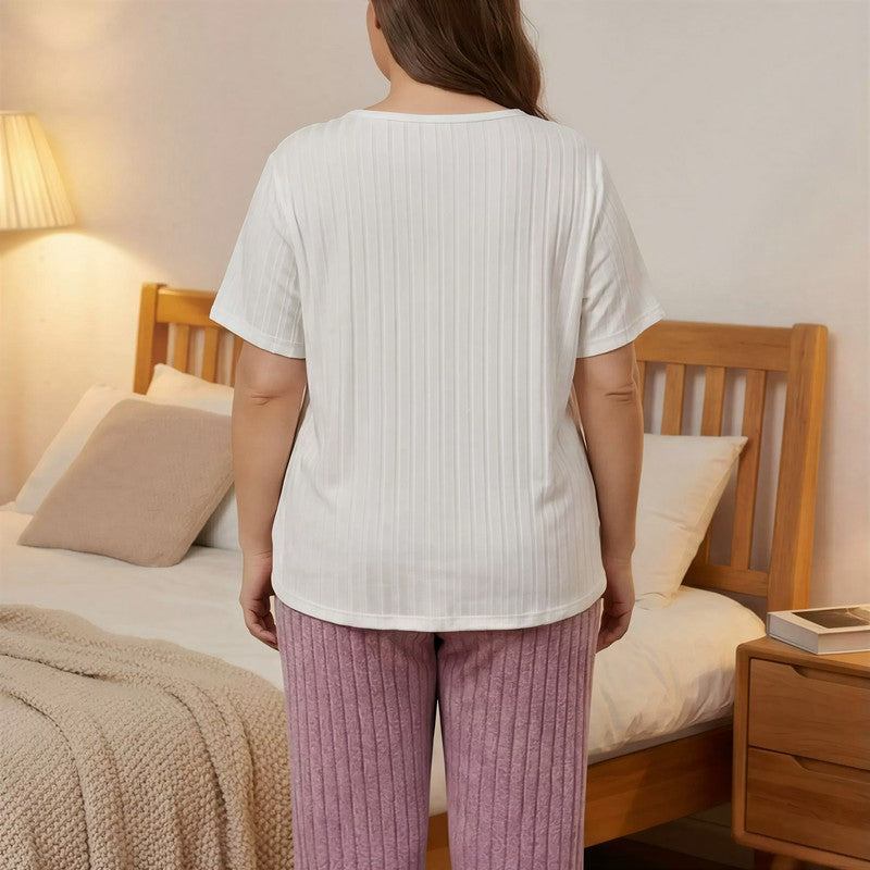 Ensemble pyjama côtelé Bonne Nuit - image 2