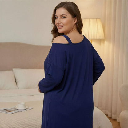Nuisette à épaules dénudées et slogan - image 3