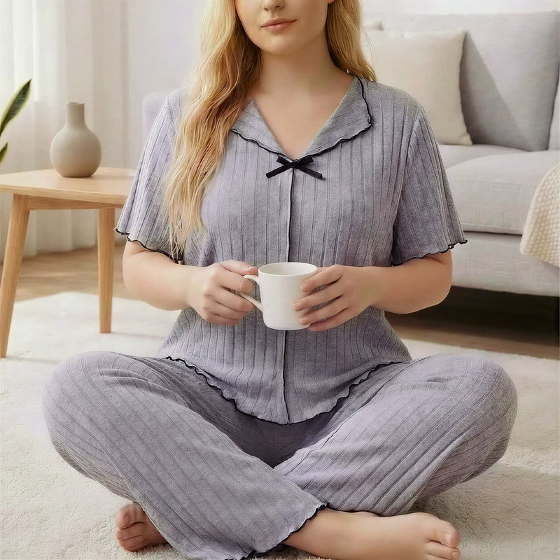 Ensemble pyjama à nœud lavande - image 4