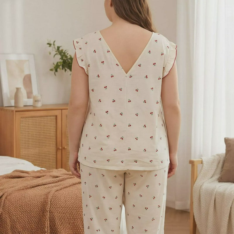 Ensemble pyjama à nœud floral doux - image 2