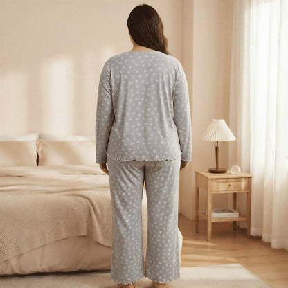 Ensemble pyjama cache-cœur en dentelle à nœud - image 4