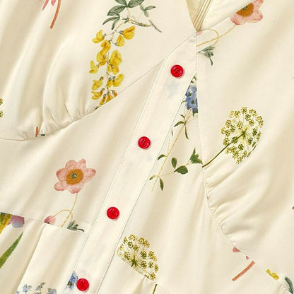 Robe maxi boutonnée sur le devant à motif botanique - image 5