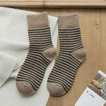 Chaussettes courtes rayées en éponge douces (5 paires) - Kaki - EU36-42(US3-8.5) - image 11