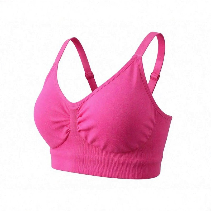 Soutien-gorge sans armatures froncé et sans coutures - Fuchsia - 3XL - image 7