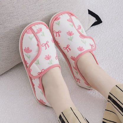 Chaussures en coton duveteux à motif marguerite ajustables - Rouge - 40 (US6-7) - image 1