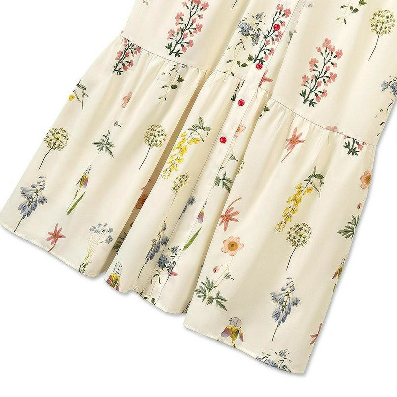 Robe maxi boutonnée sur le devant à motif botanique - image 4