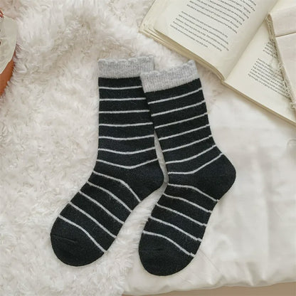 Chaussettes courtes rayées confortables en maille (5 paires) - Noir - EU36-42(US3-8.5) - image 9
