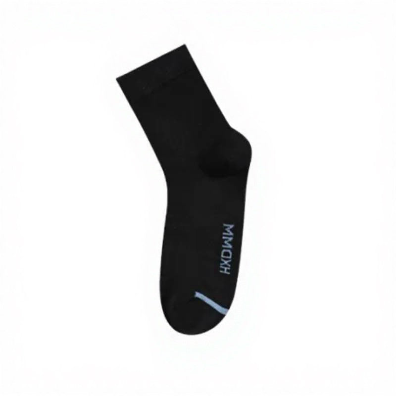 Chaussettes montantes respirantes de couleur unie (3 paires) - Noir - UE45-50 (US11-15) - image 5