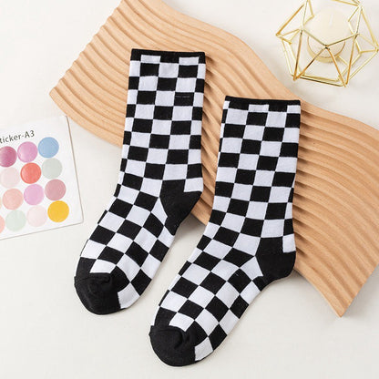 Chaussettes montantes à carreaux (6 paires) - Noir - 40 (US2-7) - image 6