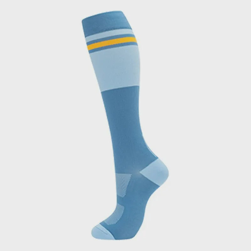 Chaussettes de compression rétro à blocs de couleurs (4 paires) - Bleu - S/M - image 7