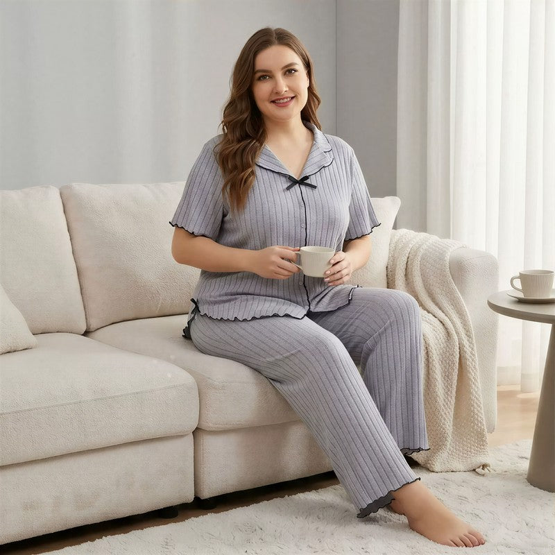 Ensemble pyjama à nœud lavande - image 0