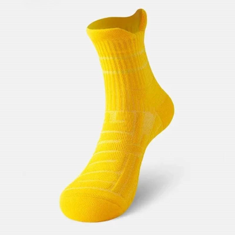 Chaussettes de course rembourrées à compression quart de tour (3 paires) - Jaune + Noir + Blanc - UE44-48 (US10-13) - image 4