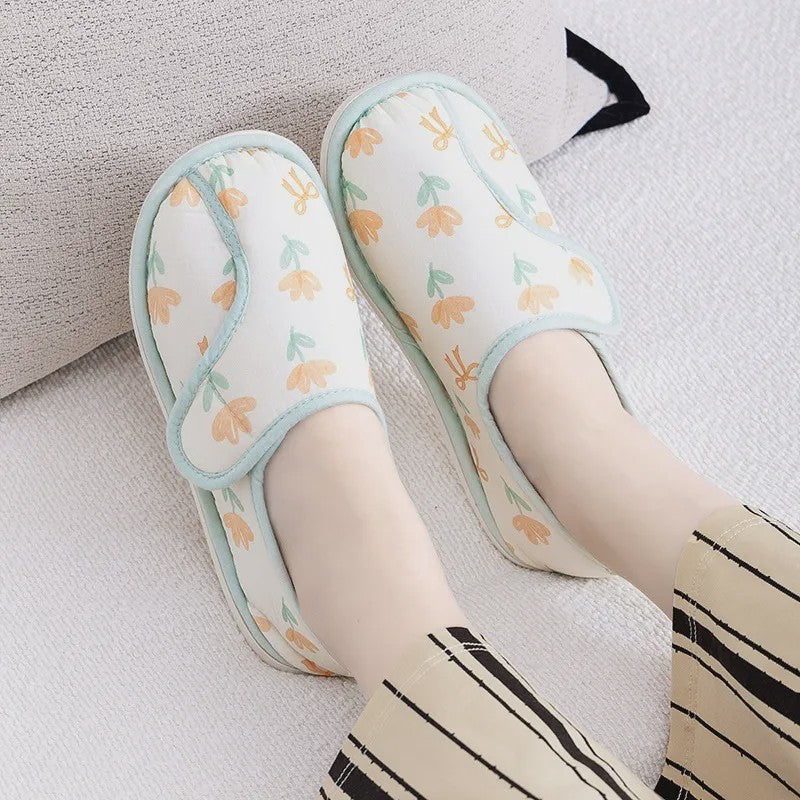 Chaussures en coton duveteux à motif marguerite ajustables - Vert - 40 (US6-7) - image 2