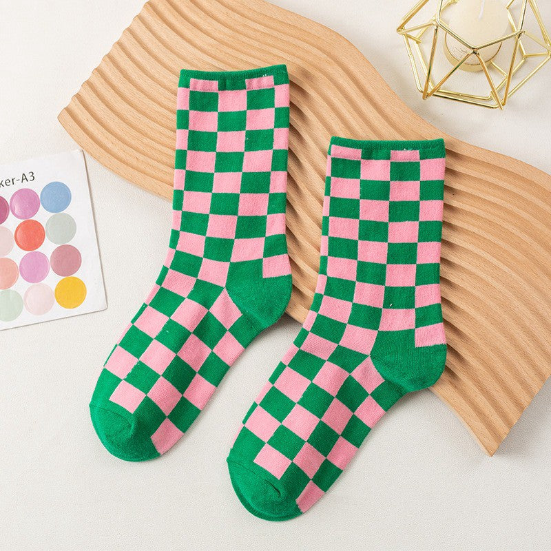 Chaussettes montantes à carreaux (6 paires) - Vert - 40 (US2-7) - image 5